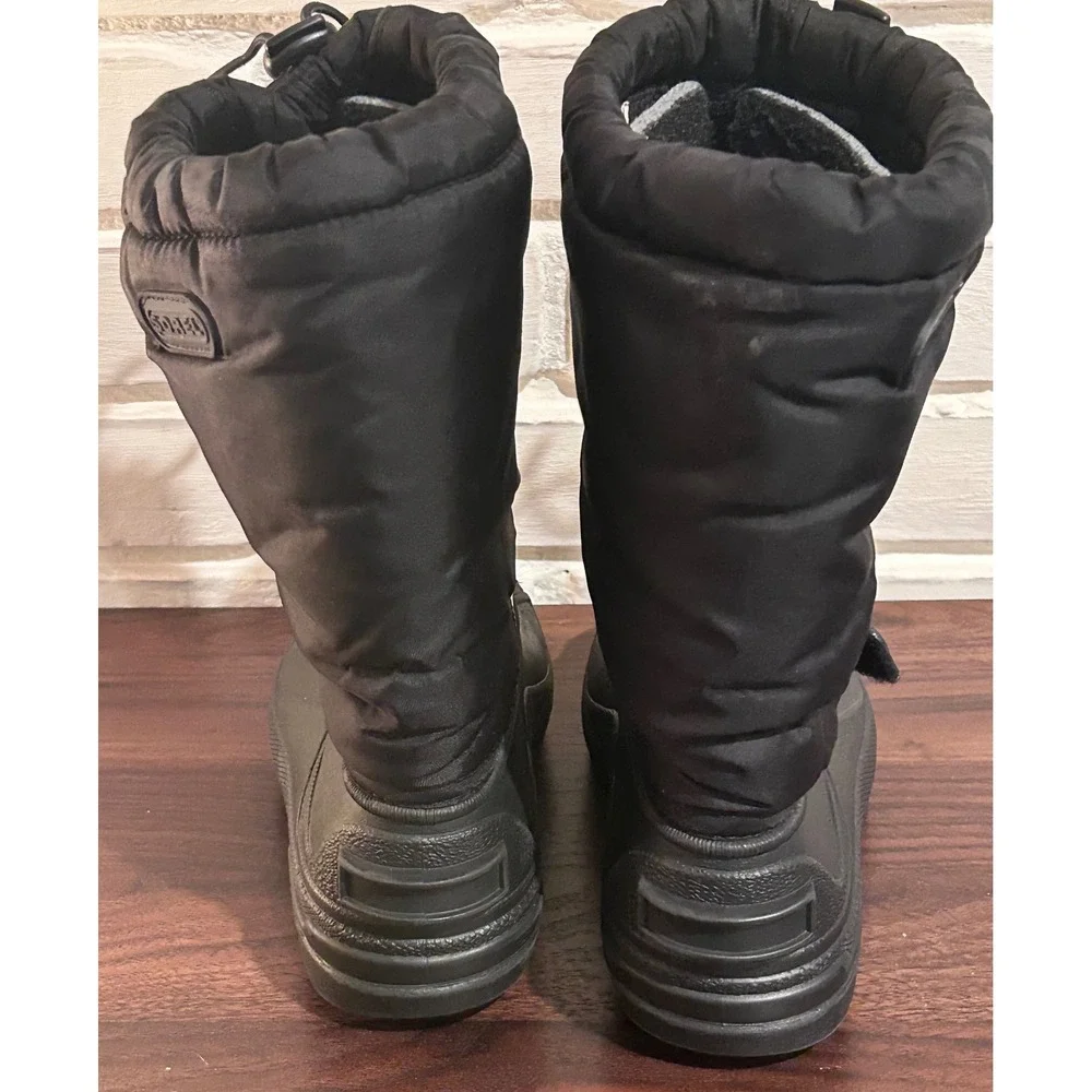 Sorel‎ Snow Pack Kids Black Winter Snow Boots Size 3 Insulated Waterproof Sled
